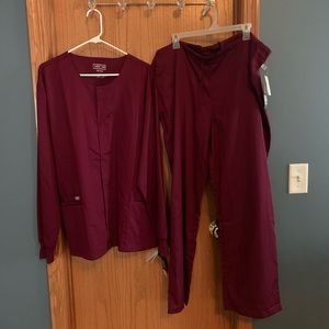 NWT long sleeve top with matching pants scrubs